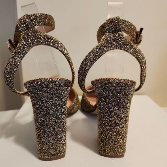 NWT J.Crew "Harlow" Gold Lurex Over Leather Ankle Strap Pumps Sz.8.5 $248 - Picture 7 of 9